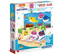 Clementoni - 24777 - Supercolor Puzzle - Baby Shark - 2 puzzle da 20 pezzi - Made in Italy - puzzle bambini 3 anni +
