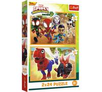 Puzzle 2×24 SPIDEY e dinosauri Trefl