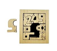 Puzzle 2 en 1 avec chiffres d'animaux, tableau de tri des formes de comptage en bois inspiré des formes numériques 0 à 9, jouet empilable facile à prendre en main pour casse-tête (1Pc)