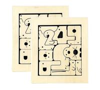 Puzzle 2 en 1 avec chiffres d'animaux, tableau de tri des formes de comptage en bois inspiré des formes numériques 0 à 9, jouet empilable facile à prendre en main pour casse-tête (2Pcs)