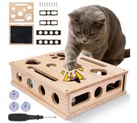 Puzzle 2 in 1 per gatti con lima per unghie, cura degli artigli senza stress e tagliere interattivo in legno, protezione per mobili e giocattoli intelligenti contro la noia, include palline campane