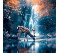 Puzzle 200 pezzi,28x28 cm puzzle per adulti,Un enigma impegnativo,Giochi di puzzles per tutta la famiglia, Regali per donne, Regali per uomini, Tema: Cervi del lago Grove
