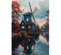 Puzzle 200 Pezzi Adulti Bella casa del mulino a vento, Fai da Te puzzle difficili adulti 200 pezzi 35x25cm, Intrattenimento Creativo, Divertimento, Gioco di Abilità per Tutta la Famiglia