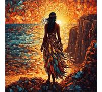 Puzzle 200 Pezzi Adulti, Donna Scogliera Del Mare puzzle per adulti 200 pezzi 28x28cm, Creativo Giocattolo, Puzzles Giochi Intelligence per Familiare