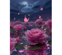 Puzzle 200 pezzi Adulti, Giochi Educativo e Giocattoli Sfida, Puzzles Divertenti per Uomo e Donna, jigsaw puzzle Adulti Regalo, Tema:Notte del Laghetto delle Rose