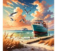 Puzzle 200 Pezzi Adulti Nave Gabbiano, Fai da Te puzzle difficili adulti 200 pezzi 28x28cm, Intrattenimento Creativo, Divertimento, Gioco di Abilità per Tutta la Famiglia