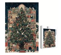 Puzzle 200 Pezzi - Albero di Natale & Animale - Puzzle in Legno Durevole con Lettere sul Retro - 35 x 25 cm - Hobby Creativo Senza Polvere - Articolo per Collezionisti e 14 Anni in Su P3#743