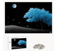 Puzzle 200 Pezzi - Albero & Luna - Puzzle in Legno Durevole con Lettere sul Retro - 35 x 25 cm - Hobby Creativo Senza Polvere - Articolo per Collezionisti e 14 Anni in Su P3#653