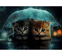 Puzzle 200 Pezzi Carino Puzzle Adulti Sfida Impossibili Jigsaws Gatto Classica 3D Pattern Art Jigsaws per Divertimento Adulti e Bambina, Gioco Familiare, Festa Aziendale, Amore e Amico 35x25cm C-749