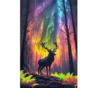 Puzzle 200 Pezzi Cervo Aurora, Puzzle Impossibili Gioco Educativo Sviluppa Pazienza e Destrezza, Lettere sul Retro Facile Montaggio, Regalo per Uomini Donne e Anziani 35 x 25 cm