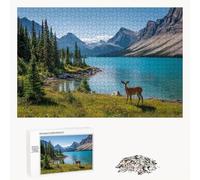 Puzzle 200 Pezzi - Cervo & Lago - Puzzle in Legno Durevole con Lettere sul Retro - 35 x 25 cm - Hobby Creativo Senza Polvere - Articolo per Collezionisti e 14 Anni in Su P3#213