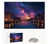 Puzzle 200 Pezzi - Cielo stellato & Città - Puzzle in Legno Durevole con Lettere sul Retro - 35 x 25 cm - Hobby Creativo Senza Polvere - Articolo per Collezionisti e 14 Anni in Su P3#290