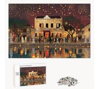 Puzzle 200 Pezzi - Città & Vista notturna - Puzzle in Legno Durevole con Lettere sul Retro - 35 x 25 cm - Hobby Creativo Senza Polvere - Articolo per Collezionisti e 14 Anni in Su P3#184