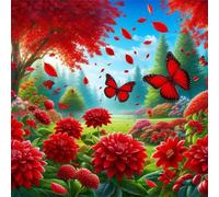 Puzzle 200 Pezzi Fiore di farfalla rossa, Impossible puzzle Per Adulti 200 pezzi, DIY Puzzles Colorato 28x28cm, Rompicapo adulti E Ragazzi, Gioco Giocattolo per la Famiglia