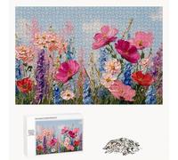 Puzzle 200 Pezzi - Flower & Rosa - Puzzle in Legno Durevole con Lettere sul Retro - 35 x 25 cm - Hobby Creativo Senza Polvere - Articolo per Collezionisti e 14 Anni in Su P3#77