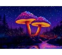 Puzzle 200 Pezzi Fungo Puzzle Adulti Sfida Impossibili Jigsaws Paesaggio Classica 3D Pattern Art Jigsaws per Divertimento Adulti e Bambina, Gioco Familiare, Festa Aziendale,Amore e Amico 35x25cm C-662