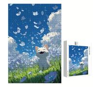 Puzzle 200 Pezzi - Gatto & Flower - Puzzle in Legno Durevole con Lettere sul Retro - 35 x 25 cm - Hobby Creativo Senza Polvere - Articolo per Collezionisti e 14 Anni in Su P3#1245