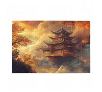 Puzzle 200 Pezzi Giappone Puzzle Pagoda a cinque piani Adulti Arte Grandi Dimensioni Jigsaw di Legno con una Scatola e Poster, Impossibili Jigsaw Gioco Familiare for Adulti, Regalo Donna 35x25cm D-260