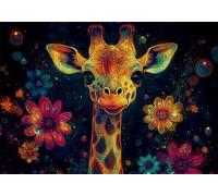 Puzzle 200 Pezzi Giraffa Puzzle Adulti Sfida Impossibili Jigsaws Fiori Classica 3D Pattern Art Jigsaws per Divertimento Adulti e Bambina, Gioco Familiare, Festa Aziendale, Amore e Amico 35x25cm C-419