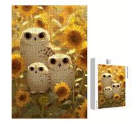Puzzle 200 Pezzi - Girasole & Gufo - Puzzle in Legno Durevole con Lettere sul Retro - 35 x 25 cm - Hobby Creativo Senza Polvere - Articolo per Collezionisti e 14 Anni in Su P3#1239