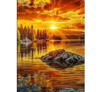 Puzzle 200 Pezzi,Lago al tramonto autunnale Puzzles Adulti,puzzles arte per adulti,Giochi Rilassamento e Intelligence,puzzle per Gioco Familiare Regalo