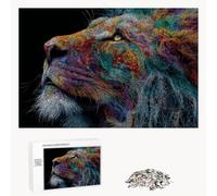 Puzzle 200 Pezzi - Leone & Astratto - Puzzle in Legno Durevole con Lettere sul Retro - 35 x 25 cm - Hobby Creativo Senza Polvere - Articolo per Collezionisti e 14 Anni in Su P3#19