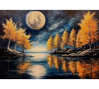 Puzzle 200 Pezzi Luna Puzzle Adulti Sfida Impossibili Jigsaws Albero Classica 3D Art Jigsaws per Divertimento Adulti e Bambina, Gioco Familiare, Festa Aziendale,Pure Regalo Amore e Amico 35x25cm C-979