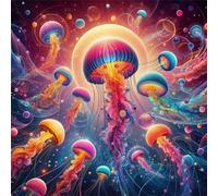 Puzzle 200 Pezzi Medusa vibrante, Impossible puzzle Per Adulti 200 pezzi, DIY Puzzles Colorato 28x28cm, Rompicapo adulti E Ragazzi, Gioco Giocattolo per la Famiglia