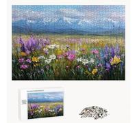Puzzle 200 Pezzi - Montagna & Flower - Puzzle in Legno Durevole con Lettere sul Retro - 35 x 25 cm - Hobby Creativo Senza Polvere - Articolo per Collezionisti e 14 Anni in Su P3#309