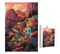 Puzzle 200 Pezzi - Montagna & Piccola città - Puzzle in Legno Durevole con Lettere sul Retro - 35 x 25 cm - Hobby Creativo Senza Polvere - Articolo per Collezionisti e 14 Anni in Su P3#782