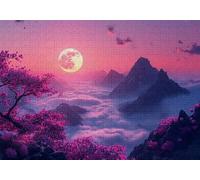 Puzzle 200 Pezzi Montagna Puzzle Adulti Sfida Impossibili Jigsaws Luna Classica 3D Pattern Art Jigsaws per Divertimento Adulti e Bambina, Gioco Familiare, Festa Aziendale, Amore e Amico 35x25cm C-1007
