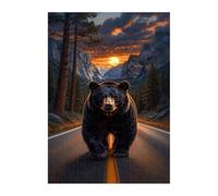Puzzle 200 Pezzi, Orso Animale Tramonto Puzzles, Puzzle Impossibile Gioco Logici Sfida Difficile Puzzles 200 Pezzi per Adulti