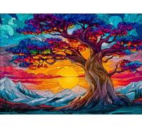 Puzzle 200 Pezzi per Adulti Albero della Vita All'Alba Gioco Educativo Divertimento Impossible Difficile Puzzle per Adulti 200 Pezzi 35 x 25 cm
