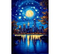 Puzzle 200 Pezzi per Adulti, Città Nella Notte Stellata, Rompicapo Classico per Passatempo e Relax, Splendida Decorazione per Pareti e Idea Regalo
