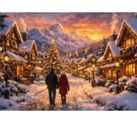 Puzzle 200 pezzi per Adulti cittadina accogliente Coppia, 35x25cm Puzzle Impossibile e Difficili, Puzzles Decorativo per Soggiorno e Camera, Idea Regalo per Amanti dei Puzzle