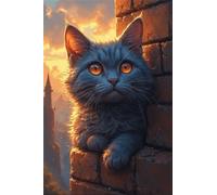 Puzzle 200 Pezzi per Adulti Gatti Tramonto Gioco Educativo Divertimento Impossible Difficile Puzzle per Adulti 200 Pezzi 35 x 25 cm