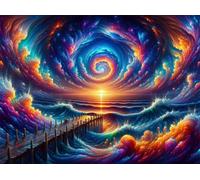 Puzzle 200 pezzi per Adulti Mare dell'aurora boreale vortice, 35x25cm Puzzle Impossibile e Difficili, Puzzles Decorativo per Soggiorno e Camera, Idea Regalo per Amanti dei Puzzle