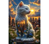 Puzzle 200 Pezzi per Adulti,Puzzles Artistico,Città dei gatti fantasy puzzle Fai da te Intrattenimento Creativo, puzzles Classico Regali per la casa