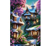 Puzzle 200 Pezzi per Adulti,Puzzles Artistico,Cottage della Rosa d'Inverno puzzle Fai da te Intrattenimento Creativo, puzzles Classico Regali per la casa