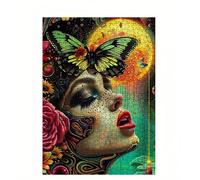 Puzzle 200 Pezzi per Adulti,Puzzles Artistico,Fiore Donna Farfalla puzzle Fai da te Intrattenimento Creativo, puzzles Classico Regali per la casa