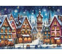 Puzzle 200 Pezzi per Adulti,Puzzles Artistico,Strada della città invernale puzzle Fai da te Intrattenimento Creativo, puzzles Classico Regali per la casa