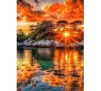 Puzzle 200 Pezzi per Adulti,Puzzles Artistico,Tramonto sul lago puzzle fai da te Intrattenimento Creativo, puzzles Classico Regali per la casa