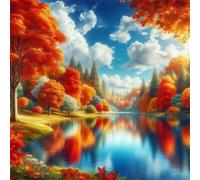 Puzzle 200 pezzi per Adulti,puzzles Giochi Educativi per adulti,Giocattoli Sfida Giochi Impegnativi,Cielo del boschetto autunnale Regali puzzle arte