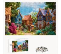 Puzzle 200 Pezzi - Piccola città & Paesaggio - Puzzle in Legno Durevole con Lettere sul Retro - 35 x 25 cm - Hobby Creativo Senza Polvere - Articolo per Collezionisti e 14 Anni in Su P3#359