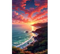 Puzzle 200 Pezzi, Puzzle per Adulti Paesaggio Costiero All'Alba 35x25 cm, Impossibile Difficile Puzzles Impegnativo Come Regalo e Decorazione per Pareti