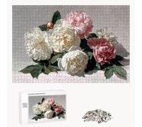 Puzzle 200 Pezzi - Rosa & Peonia - Puzzle in Legno Durevole con Lettere sul Retro - 35 x 25 cm - Hobby Creativo Senza Polvere - Articolo per Collezionisti e 14 Anni in Su P3#613