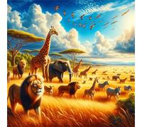 Puzzle 200 Pezzi Safari selvaggio, puzzle per Adulti 200 pezzi 28x28cm, Puzzles Giochi Rilassamento e Intelligence, puzzles Classici per Gioco Familiare, Festa Aziendale, Regalo Natale