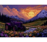 Puzzle 200 Pezzi Trattore Puzzle Adulti Sfida Impossibili Jigsaws Tramonto Classica 3D Pattern Art Jigsaws per Divertimento Adulti e Bambina, Gioco Familiare,Festa Aziendale,Regali Donne 35x25cm C-833
