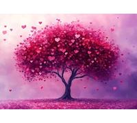 Puzzle 200 Pieces Albero rosa Gioco Educativo Intellettuale Migliora La Concentrazione E La Creatività, Puzzle Adulti E Ragazzi Da 14 Anni Compact Box Con Poster Incluso Idea Regalo Uomo E Donna O-6