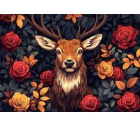 Puzzle 200 Pieces Cervo Bambina Bambino 10 8 9 6 5 7 Anni Regalo Maschio Adulti Legno Fiore Puzzle Arte Giochi Gioco di QI Ragazzo Grandi Dimensioni 35x25cm,200pcs Regalo Toy, Scatola P-846